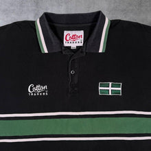 Load image into Gallery viewer, Vintage Cotton Traders Devon Rugby Union Black Green Short Sleeve Polo Shirt
