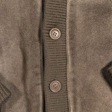 Load image into Gallery viewer, Vintage Canda C&amp;A Real Leather Suede Knit Cardigan Brown 80s 90s Size 40 Small
