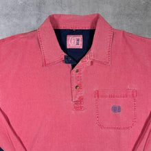 Load image into Gallery viewer, Vintage DEAL Mini Pocket Logo Washed Red-Pink Long Sleeve 1/4 Button Smock Shirt
