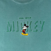 Load image into Gallery viewer, Vintage 90s Disney Store Mickey Mouse Embroidered T Shirt Faded Green Large
