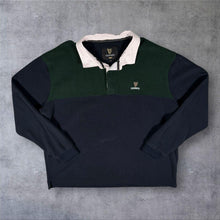 Load image into Gallery viewer, Guinness 2XL Rugby Fleece Collared Sweatshirt Navy Green Colour Block XXL
