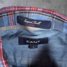 Load image into Gallery viewer, GANT "Newport Twill Fitted" Blue Check Cotton Long Sleeve Button-Down Shirt
