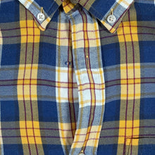 Load image into Gallery viewer, GANT Shirt Mens M Navy Yellow Check Plaid Flannel Long Sleeve Regular Fit
