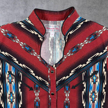 Load image into Gallery viewer, Vintage Panhandle Slim Cowboy Western Aztec Pattern Long Sleeve Collarless Popper Shirt
