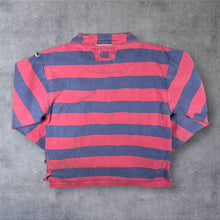 Load image into Gallery viewer, Vintage DEAL Washed Red Blue Colour Block Striped Nautical 1/4 Zip Smock Sweatshirt
