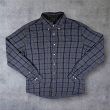 Load image into Gallery viewer, Barbour Inverbeg Shirt L Navy Glen Check Flannel Tailored Fit Cotton Mens
