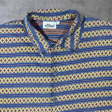Load image into Gallery viewer, Vintage S.Oliver Crazy Abstract Patterned Striped Short Sleeve Cotton Shirt
