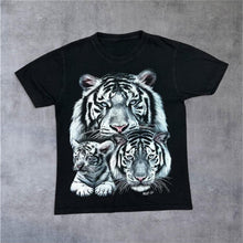 Load image into Gallery viewer, Early 00's Wild Siberian White Tiger Animal Nature Wildlife Graphic T-Shirt
