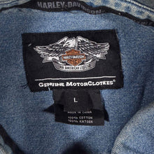 Load image into Gallery viewer, Harley Davidson Genuine MotorClothes Denim Sleeveless Shirt Vest Mens L Biker
