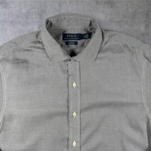 Load image into Gallery viewer, Polo Ralph Lauren Slim Fit Easy Care Grey Cotton Long Sleeve Dress Shirt
