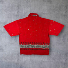 Load image into Gallery viewer, Vintage Fei Yang Goth Y2K Skull Crossbones Stars Patterned Red Short Sleeve Shirt
