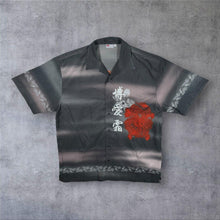 Load image into Gallery viewer, Early 00's 32DC Goth Y2K Dragon Graphic Grey Mix Short Sleeve Shirt
