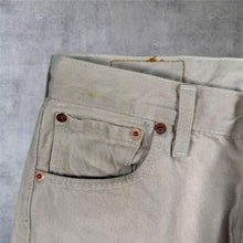 Load image into Gallery viewer, Vintage Levis 501XX Jeans W30 L30 Made in UK Cream Ecru Straight Leg 90s
