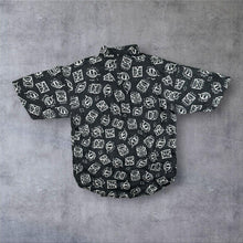 Load image into Gallery viewer, Vintage 90's Fashion Report Crazy Abstract Patterned Short Sleeve Shirt
