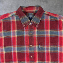 Load image into Gallery viewer, Vintage Tinderfell Red Blue Check Button-Down Cotton Flannel Short Sleeve Shirt
