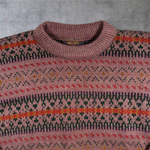 Load image into Gallery viewer, Vintage Gaucho by Freight Fair Isle Knit Jumper M L 90s Red-Brown Made in UK
