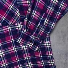 Load image into Gallery viewer, Vintage Vesta Red Black White Green Plaid Check Cotton Long Sleeve Flannel Shirt
