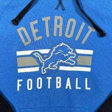 Load image into Gallery viewer, NFL Team Apparel Detroit Lions Football Logo Graphic Black Blue Raglan Hoodie
