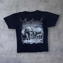 Load image into Gallery viewer, Early 00's Mr.Big Thailand Elephant Wildlife Souvenir Graphic Black T-Shirt
