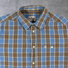 Load image into Gallery viewer, Wrangler Western "Casual Fit" Blue Plaid Check Long Sleeve Cotton Shirt
