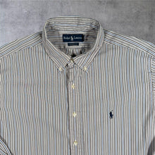 Load image into Gallery viewer, Ralph Lauren Classic Fit Shirt Blue White Stripe Long Sleeve Button Down 17.5 XL XXL
