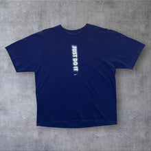 Load image into Gallery viewer, Vintage Nike "Just Do It" Mini Swoosh Logo Spellout Graphic Navy Blue T-Shirt
