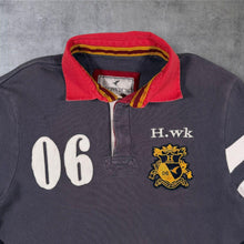 Load image into Gallery viewer, Howick Rugby Shirt Mens M 06 Crest Heavyweight Long Sleeve Preppy Polo Navy Blue
