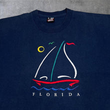 Load image into Gallery viewer, Vintage 90’s Florida Embroidered USA Nautical Yatching Boat Souvenir T-Shirt
