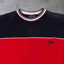Load image into Gallery viewer, Early 00's Le Shark Sportif Mini Logo Red Navy Blue Towelling Velour T-Shirt
