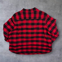 Load image into Gallery viewer, Chaps Denim Lumberjack Red Black Plaid Check 1/2 Zip Flannel Over Shirt
