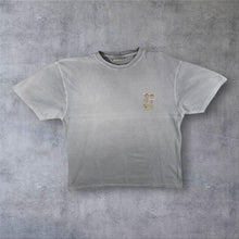 Load image into Gallery viewer, Early 00's Weird Fish Hunting Cartoon Novelty Graphic Faded Grey T-Shirt
