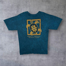 Load image into Gallery viewer, Vintage Guava Beach "Hawaii Tropical Botanical Garden" USA Tourist Blue Tie Dye T-Shirt
