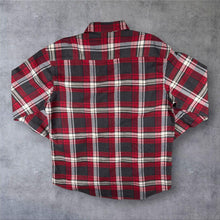 Load image into Gallery viewer, Vintage Mens Flannel Shirt M Red Grey Plaid Check Lumberjack Grunge Workwear
