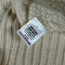 Load image into Gallery viewer, Thomas Farthing Womens Cardigan M Pure New Wool Made Scotland Cable Knit Beige

