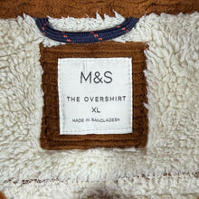 Load image into Gallery viewer, M&amp;S Mens Corduroy Borg Lined Overshirt XL 44-46 Camel Brown Sherpa Shacket
