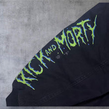 Load image into Gallery viewer, Rick and Morty EMP Hooded Bomber Jacket Black Adult Swim Graphic Size L
