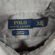 Load image into Gallery viewer, Polo Ralph Lauren Slim Fit Easy Care Grey Cotton Long Sleeve Dress Shirt
