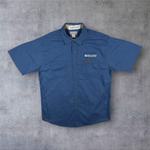 Load image into Gallery viewer, Carhartt Workwear Patch Pocket Logo Blue Short Sleeve Cotton Polyester Shirt
