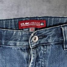 Load image into Gallery viewer, Vintage Y2K Quiksilver QuikJean Slim Skate Denim Jeans Blue Size 30 Surf 90s
