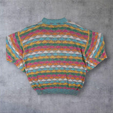 Load image into Gallery viewer, Vintage 90s Gianni Bugli Milano Geometric Knit Polo Jumper Colourful XL

