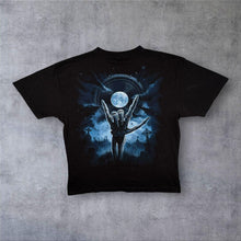 Load image into Gallery viewer, Early 00's Spiral Direct Goth Skeleton Guitar Graphic Black Cotton T-Shirt
