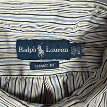 Load image into Gallery viewer, Ralph Lauren Classic Fit Shirt Blue White Stripe Long Sleeve Button Down 17.5 XL XXL
