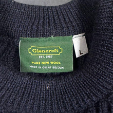 Load image into Gallery viewer, Glencroft Wool Jumper Mens Large Navy Chunky Knit Countrywear British
