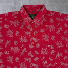 Load image into Gallery viewer, Vintage Sports Walker Hawaiian Tropical Pattern Red Cotton Short Sleeve Shirt
