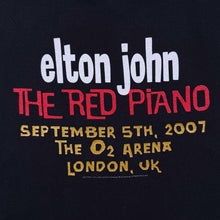Load image into Gallery viewer, Elton John "The Red Piano" UK 2007 Pop Music Band Graphic Black Cotton T-Shirt
