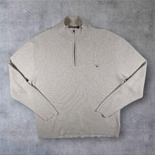 Load image into Gallery viewer, GANT Classic Embroidered Mini Logo Beige Cotton 1/4 Zip Knit Jumper
