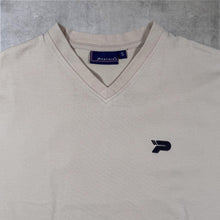 Load image into Gallery viewer, Early 00's Patrick Classic Embroidered Mini Logo Beige Cotton V-Neck T-Shirt
