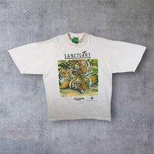 Load image into Gallery viewer, Vintage 90's Sanctuary "Tigers" Animal Wildlife Graphic White T-Shirt
