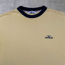 Load image into Gallery viewer, Vintage GOLA Classic Embroidered Mini Logo Yellow Cotton Blend Ringer T-Shirt
