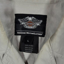 Load image into Gallery viewer, Harley Davidson Shirt Mens L HD Racing Embroidered Mechanic Biker Y2K Black
